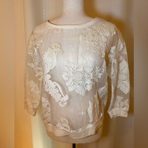 Romeo & Juliet Couture Cream Lace Blouse